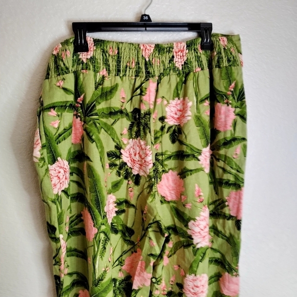 Aquabendita x Target boho peony print linen blend wide leg pants sz XXL - Picture 5 of 8